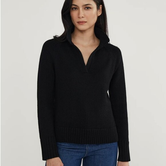 State of Cotton NYC Avery Sweater Women XS Black Minimalist Classic Quiet Luxury - Picture 1 of 10